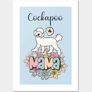 White Cockapoo Mama Posters and Art